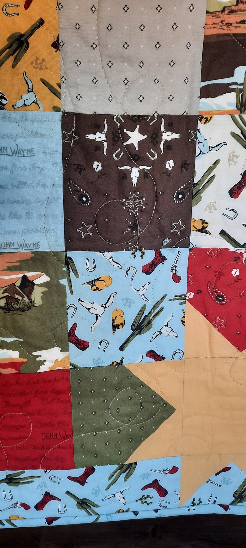 Western Stars Quilt Using John Wayne Fabrics Etsy