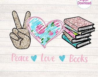Download Peace Love Books Etsy