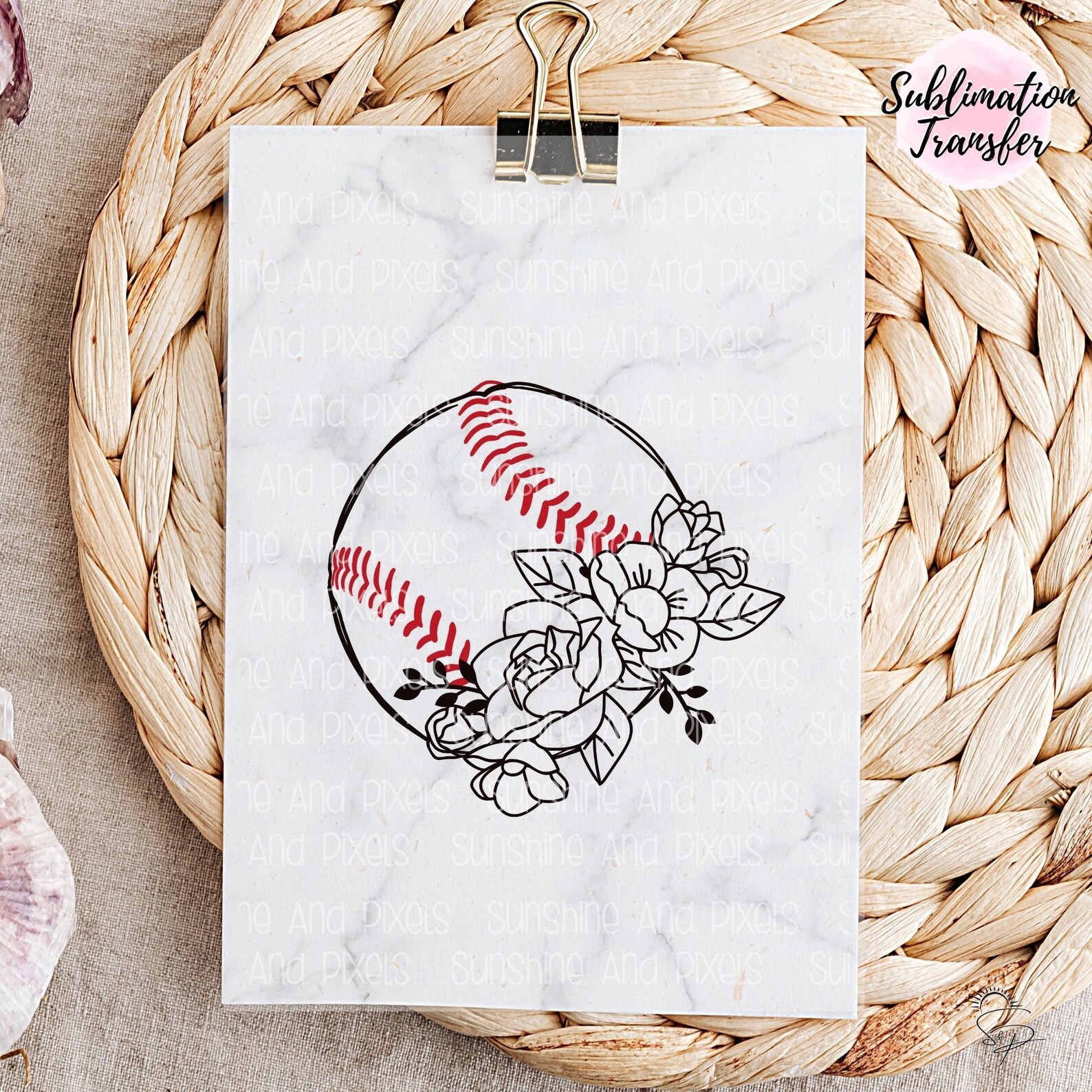 Sublimation transfer Baseball with red stitching and Etsy