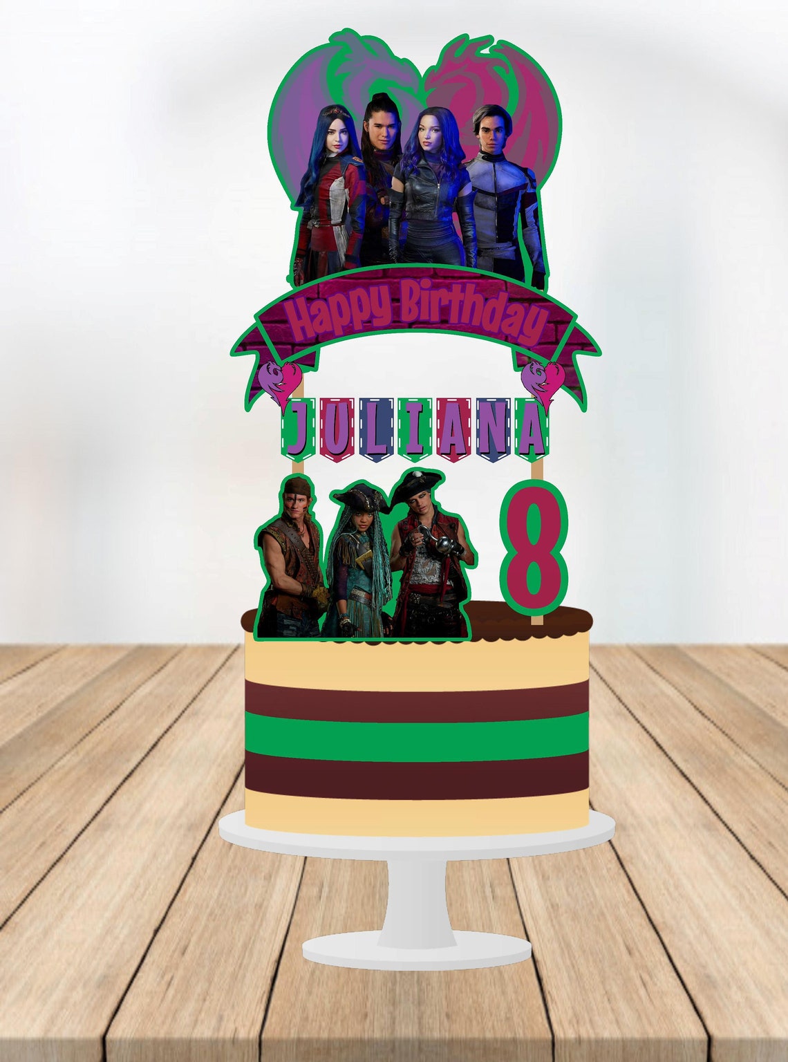 Descendants Cake Topper Descendants Birthday Topper | Etsy UK