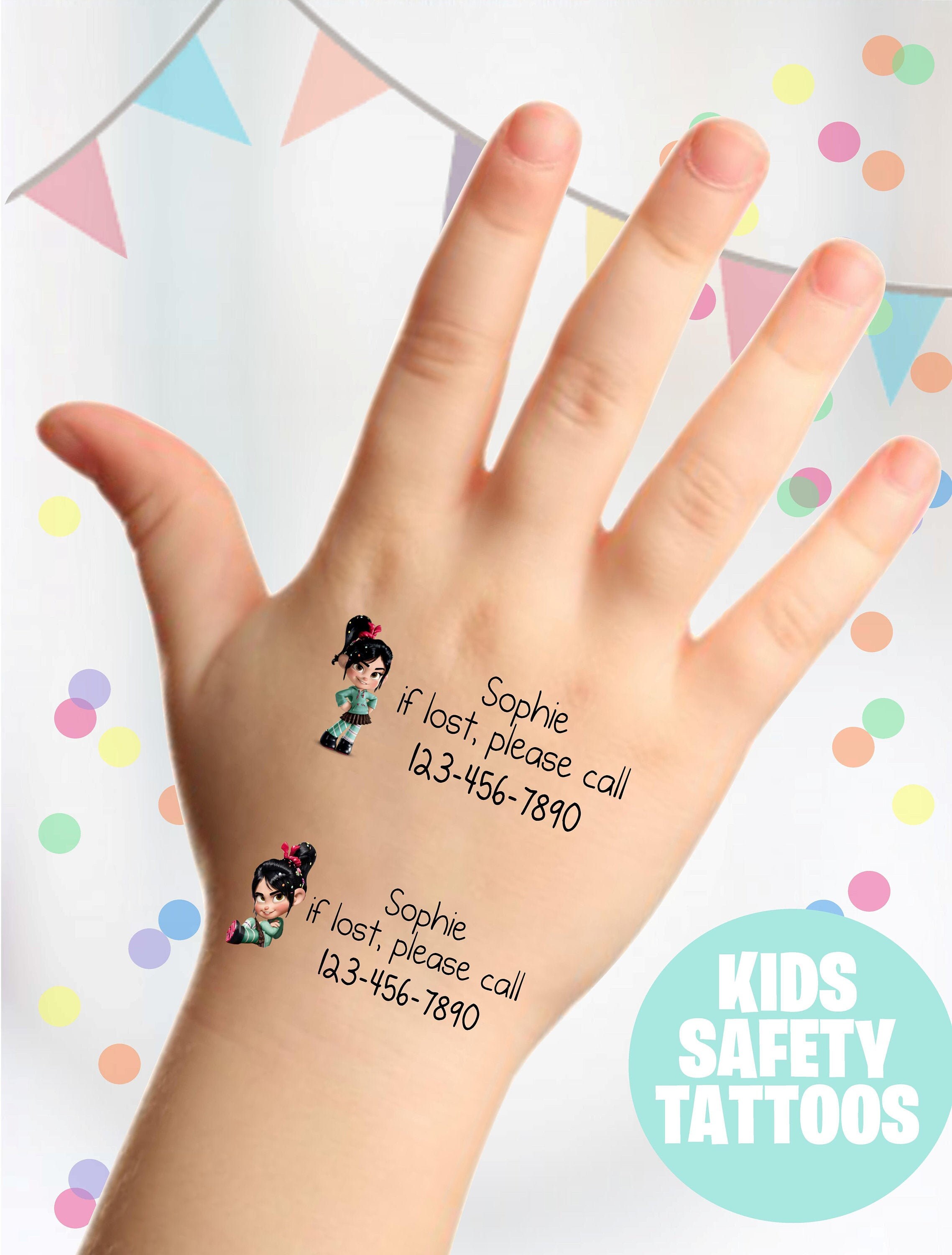 The Child Safety Tattoos Safety ID Tattoos Emergency Contact Etsy