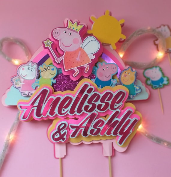 Peppa Pig Cake Topper Peppa Pig Topper Peppa Pig Birthday Etsy