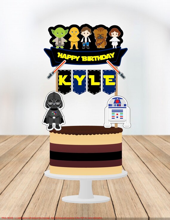 Star Wars R2D2 Birthday Cake Topper Template Printable DIY Bobotemp