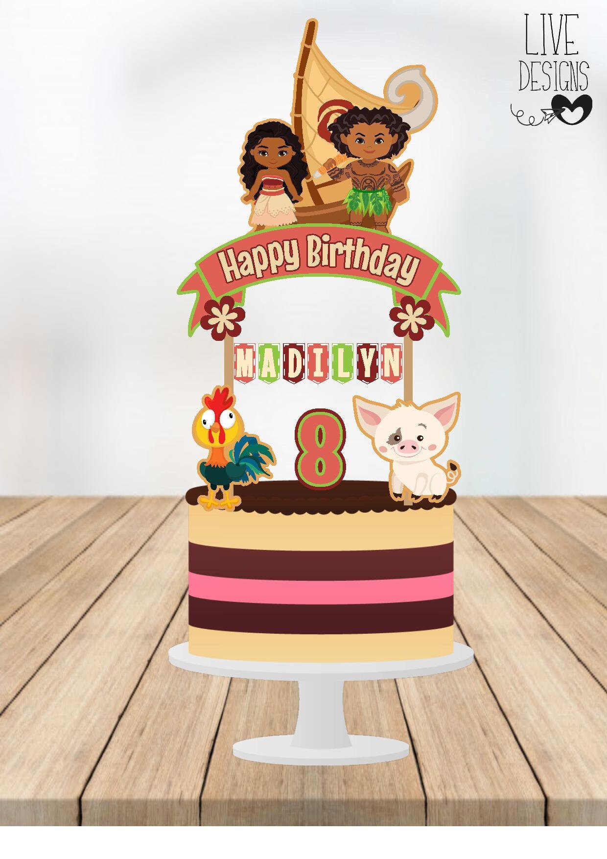 Moana Cake Topper Moana Topper Moana Birthday Moana Party Etsy Moana Cake Topper Moana Topper Moana Birthday Moana Party Etsy