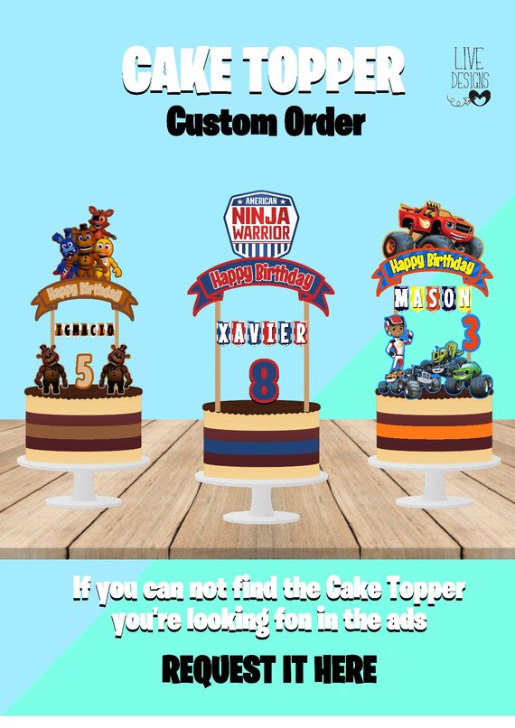 Cake Topper Custom Order Birthday Gift Party Supplies Party Etsy