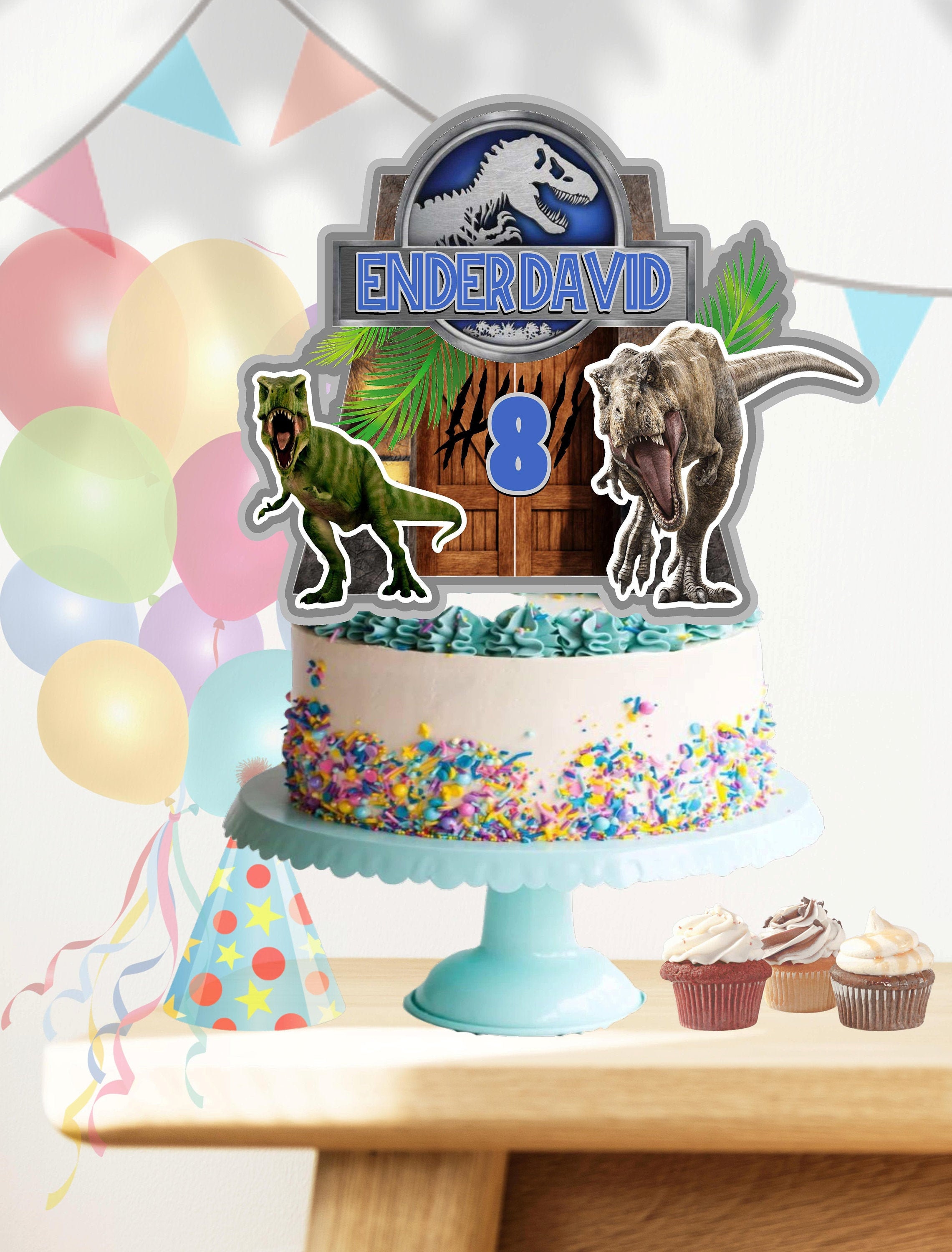 Jurassic World Cake Topper Jurassic World Birthday Jurassic Etsy