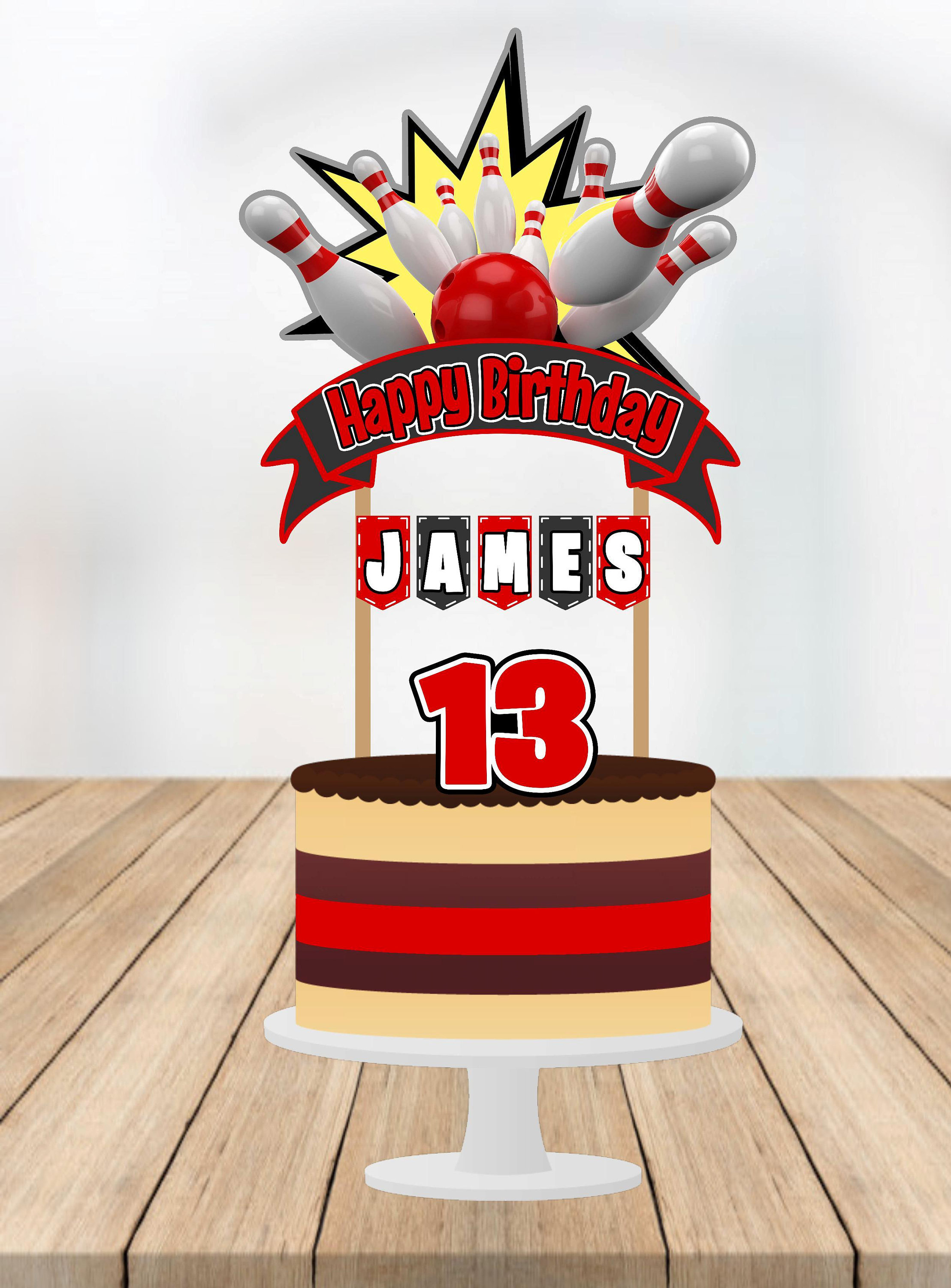 Bowling Cake Topper Bowling Birthday Topper Bowling Etsy