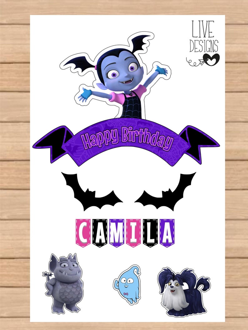 Download Party Supplies Vampirina Party Vampirina Topper Vampirina Decoration Vampirina Cake Vampirina Birthday Vampirina Birthday Gift Vampirina Banner Party Decor