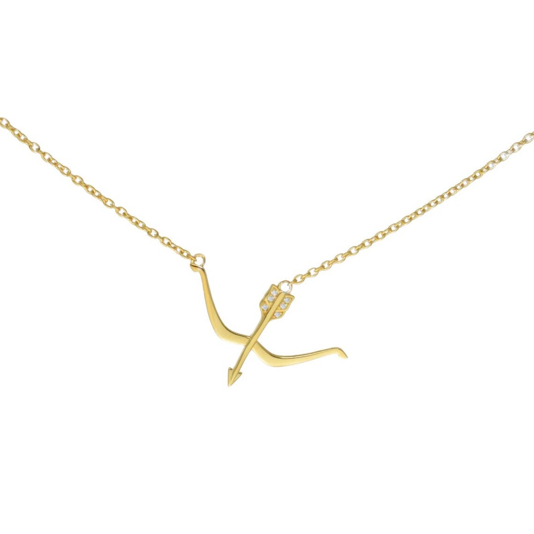 Bow and Arrow Necklace , Dainty Archer Necklace , Trendy Valentine Gift