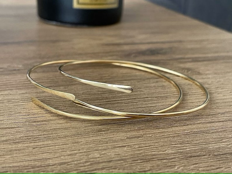 14k Gold Bangle Bracelet Solid Silver Bangles Gold Bangle Etsy