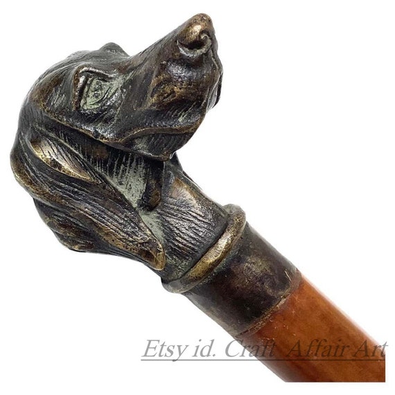 Walking Stick Cane Dog Head Palm Grip Ergonomic Handle Animal Etsy