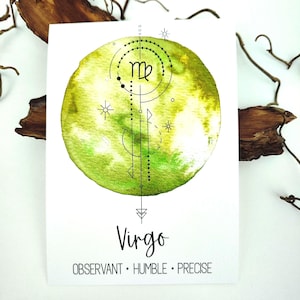 personalizowane wydruki ścienne ze znakiem zodiaku Panny | Obrazy STARSIGN do pokoju dziecięcego
