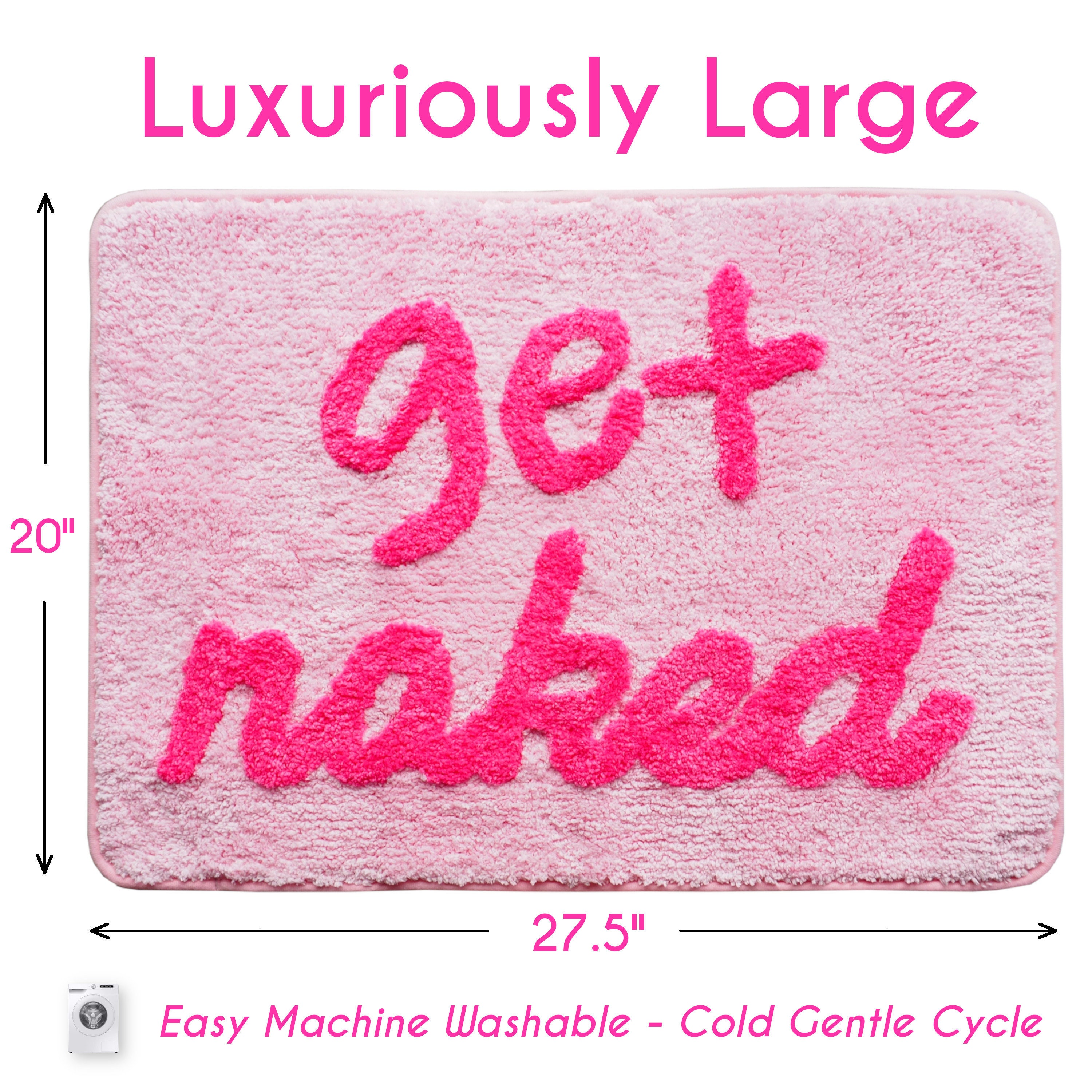 Get Naked Bath Mat Hot Pink Funny Cute Bathroom Rugs Magenta Etsy