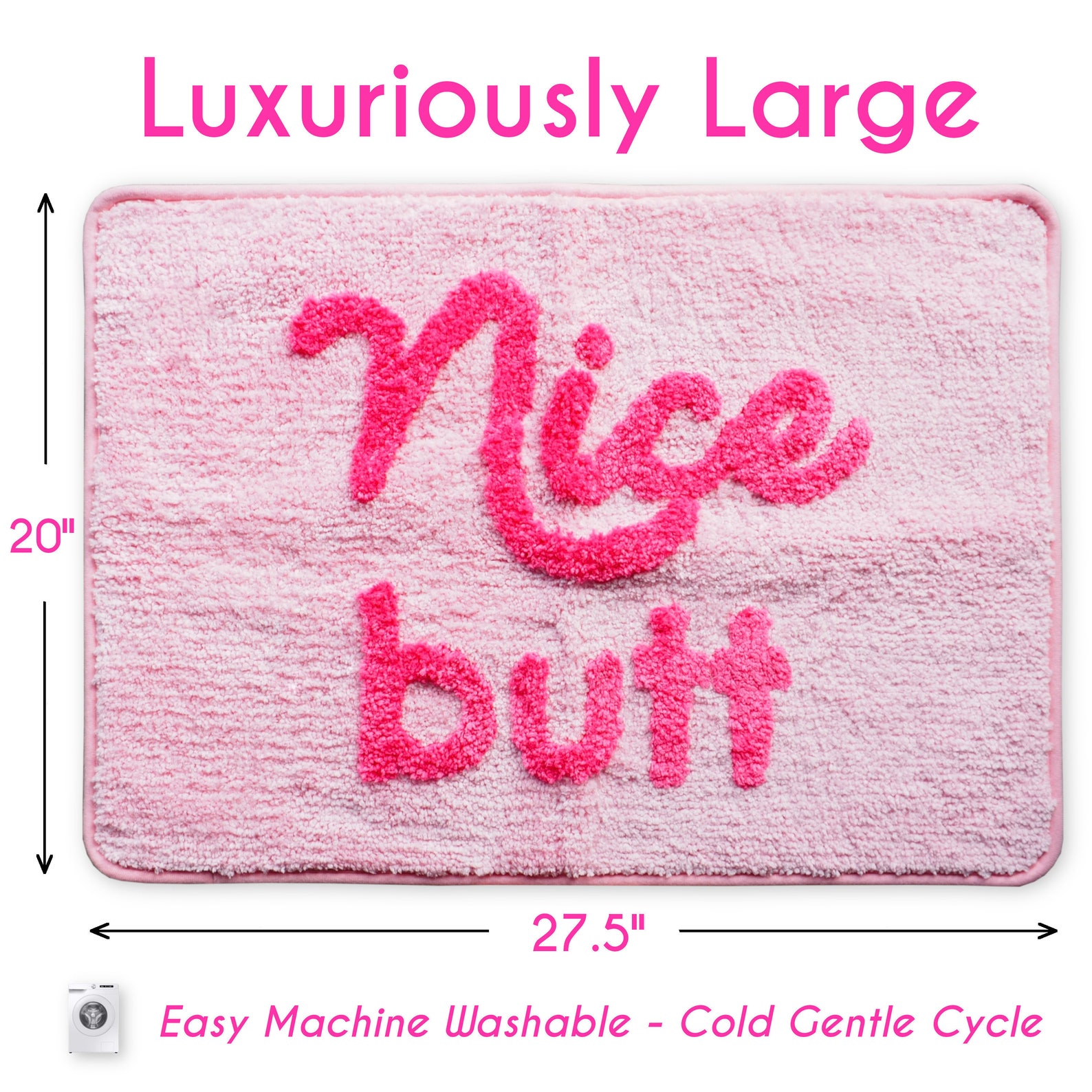 Nice Butt Bum Bath Mat Pink Funny Cute Bathroom Rugs Peach Etsy