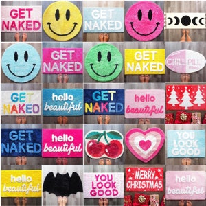 Discounted Second Item - Evovee - Bath Mat Bathroom Rug Funny Cute Get Naked You Look Good Christmas Moon College Apartment Decor Aesthetic