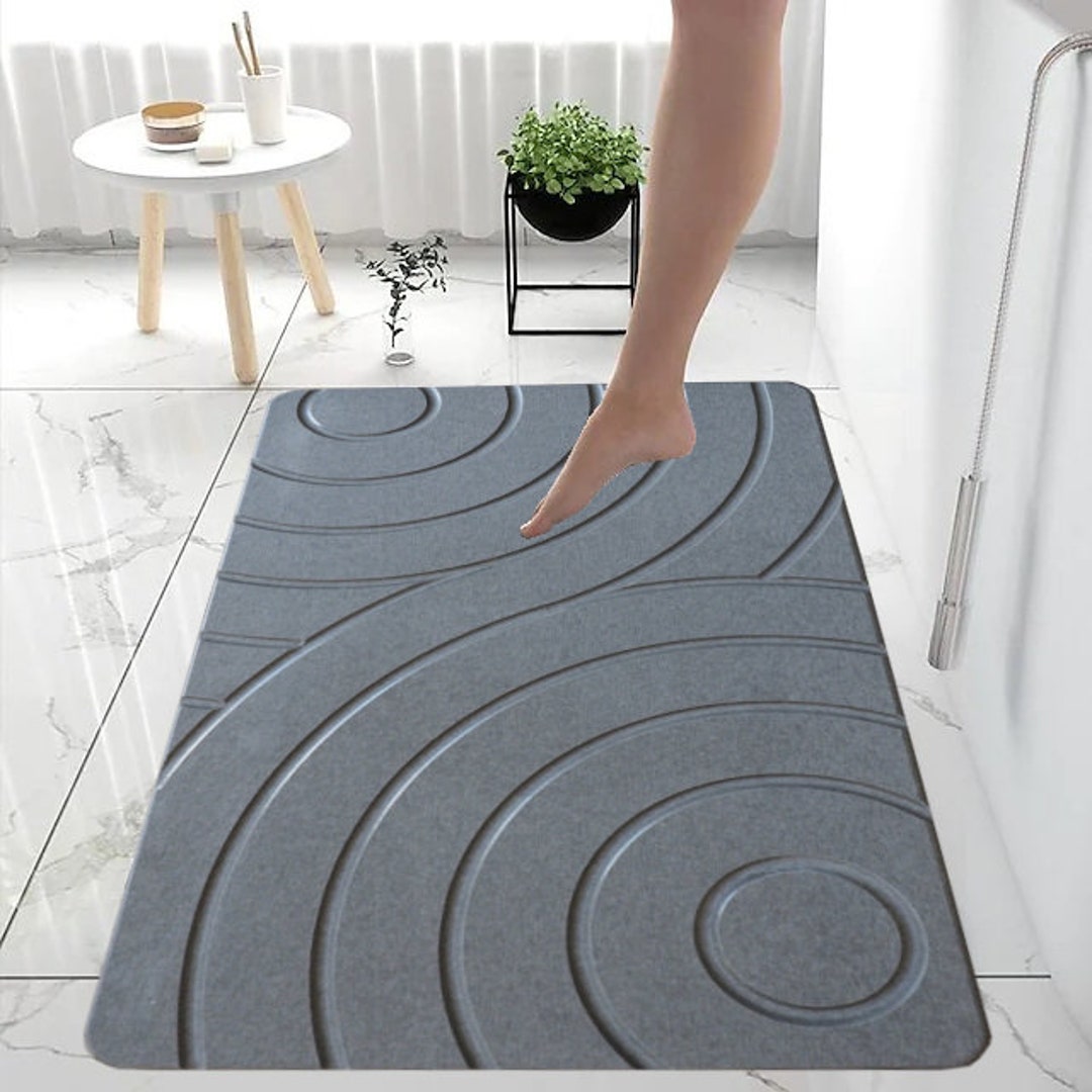 Stone Bath Mat Diatomaceous Earth Rug Bathroom Fastdrying Absorbent