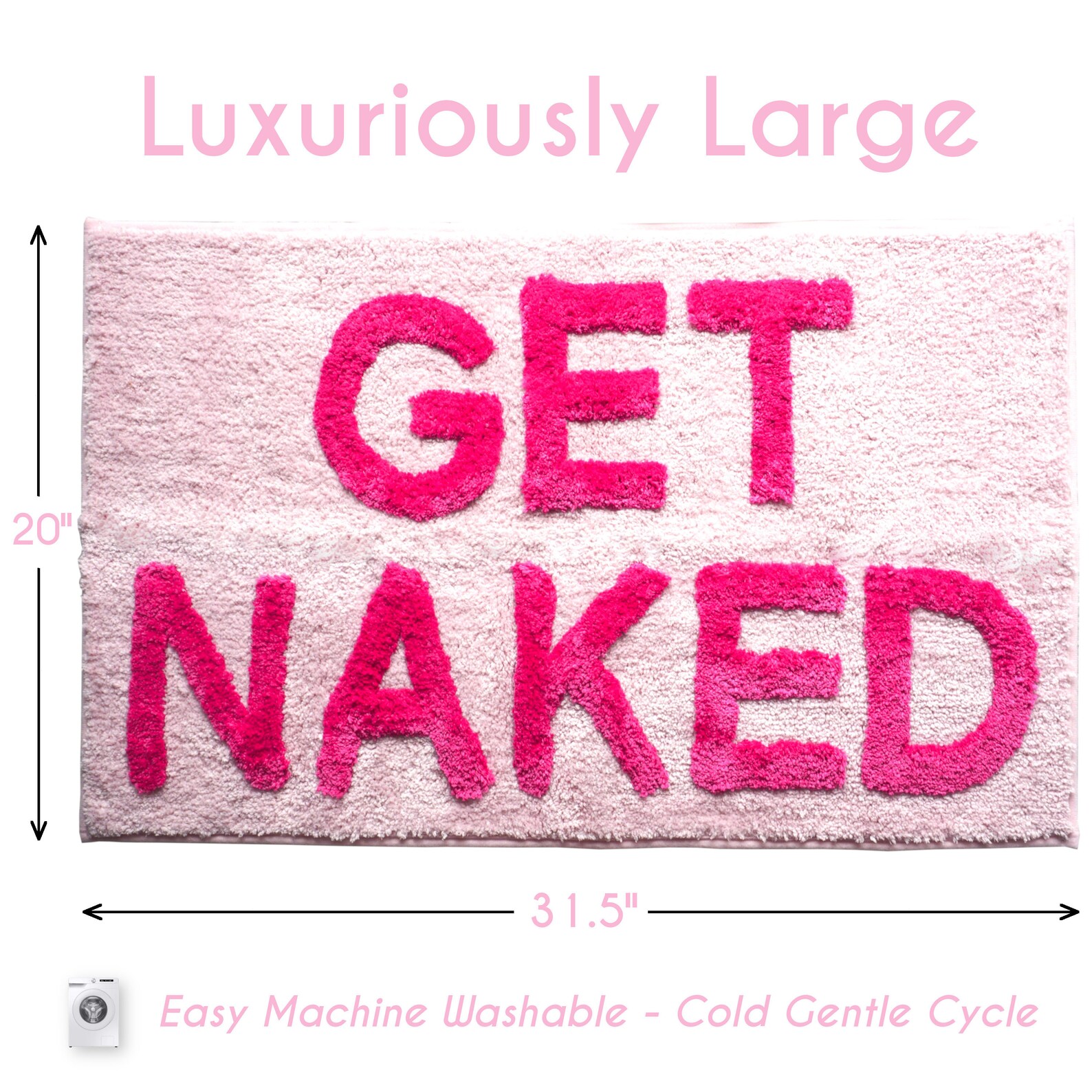 Get Naked Bath Mat Funny Cute Bathroom Rugs Pink Shower Funny Etsy