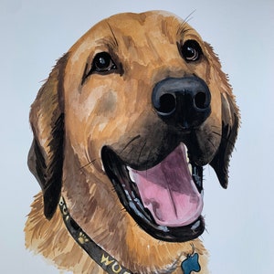 Retrato de mascota personalizado pintado a mano en acuarela, acuarela, pintura de mascota personalizable, pérdida de mascota, retrato de perro, gato y caballo