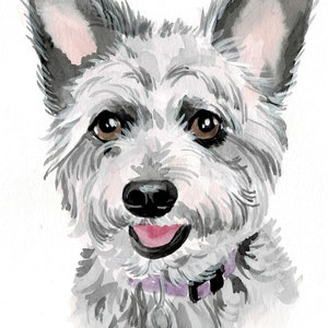 Retrato de perro en papel con acuarela personalizado, regalo para amantes de los perros, pintura de perros, arte pop personalizado, recuerdo para mascotas