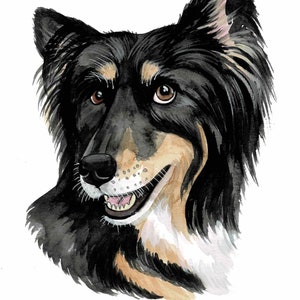 Retrato de mascota de perro personalizado en acuarela: retrato de mascota personalizado a partir de una foto Retrato Retrato