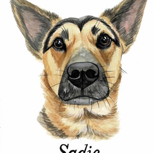 Pintura de perro en acuarela Regalos de boda Retrato de mascota en acuarela personalizado Retrato de PERRO Pintura de mascota Retrato conmemorativo de perro a partir de foto Mascota