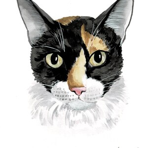 Retrato de gato personalizado Pintura de gato personalizada Memorial de gato Regalo para amantes de los gatos Pintura de gato en acuarela Regalo del día de la madre