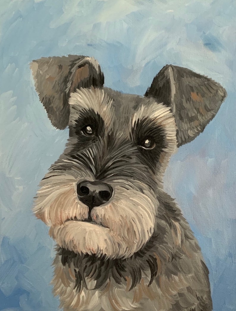 Custom Dog Portrait Painting From Photo, Acrylic on Canvas - Etsy