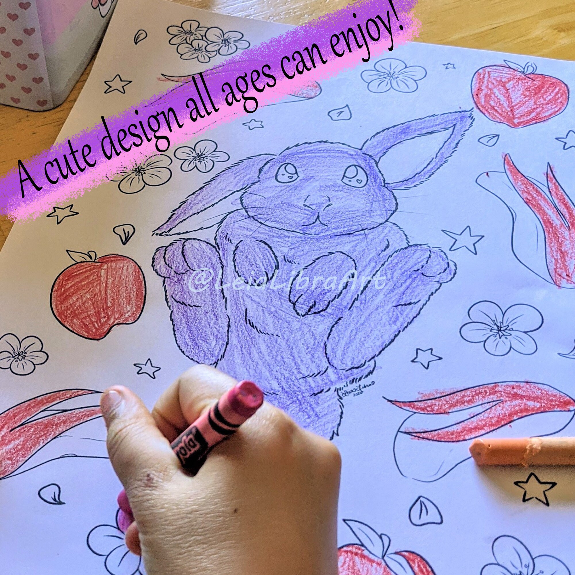 Printable Bunny Coloring Page - Digital Download - Cute Spring