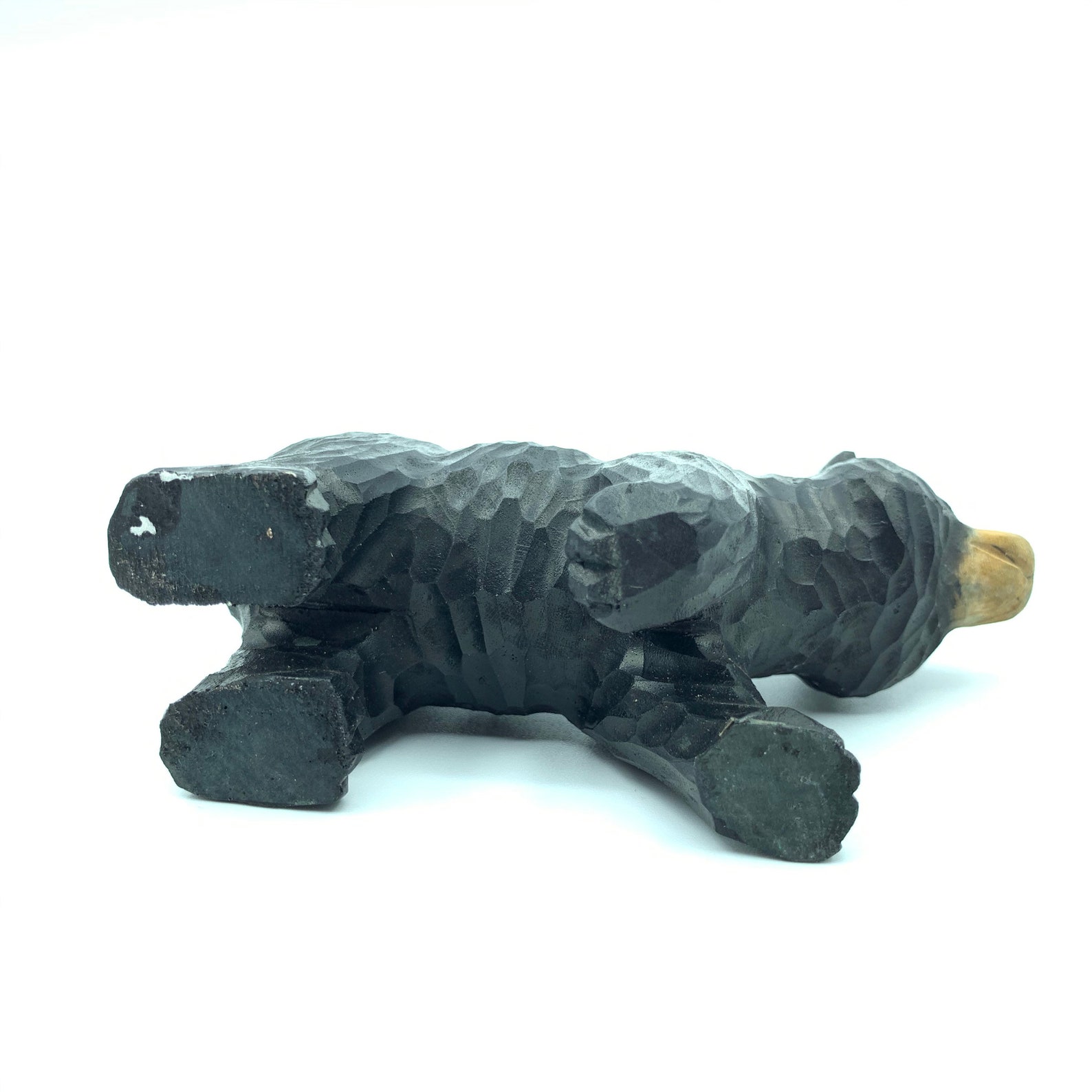 YEEYAYA Black Bear 5 Wood Sculpture Hand Carved Wood Figurine - Etsy