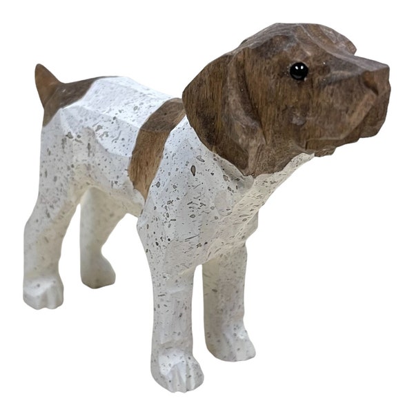 YEEYAYA Wood Dog cucciolo Scultura in legno fatto a mano Home decor Statua in legno Figurine in legno decorazioni camera intagliato a mano