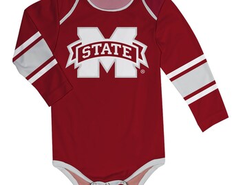maroon long sleeve onesie