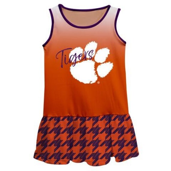 clemson orange and purple dresses Girls Tiger Game Day Dress