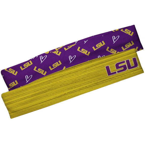 NEW Purple and Gold Football Beaded Headband LSU Tigers Game Days Tiger Game day Beaded Headband – SASH Clothing Bar main image 2
