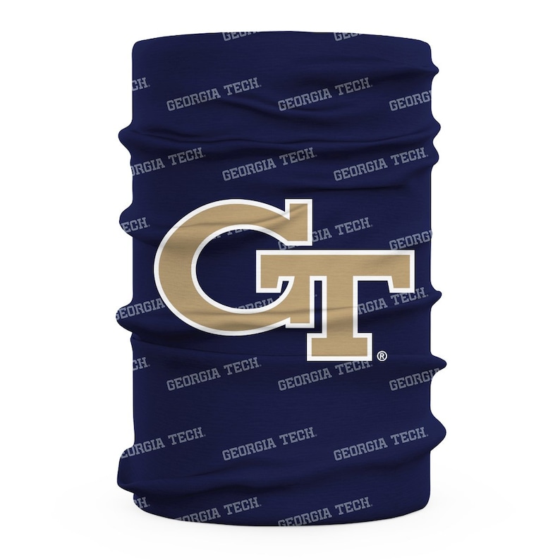 Georgia Tech Yellow Jackets Neck Gaiter Blue All Over Logo