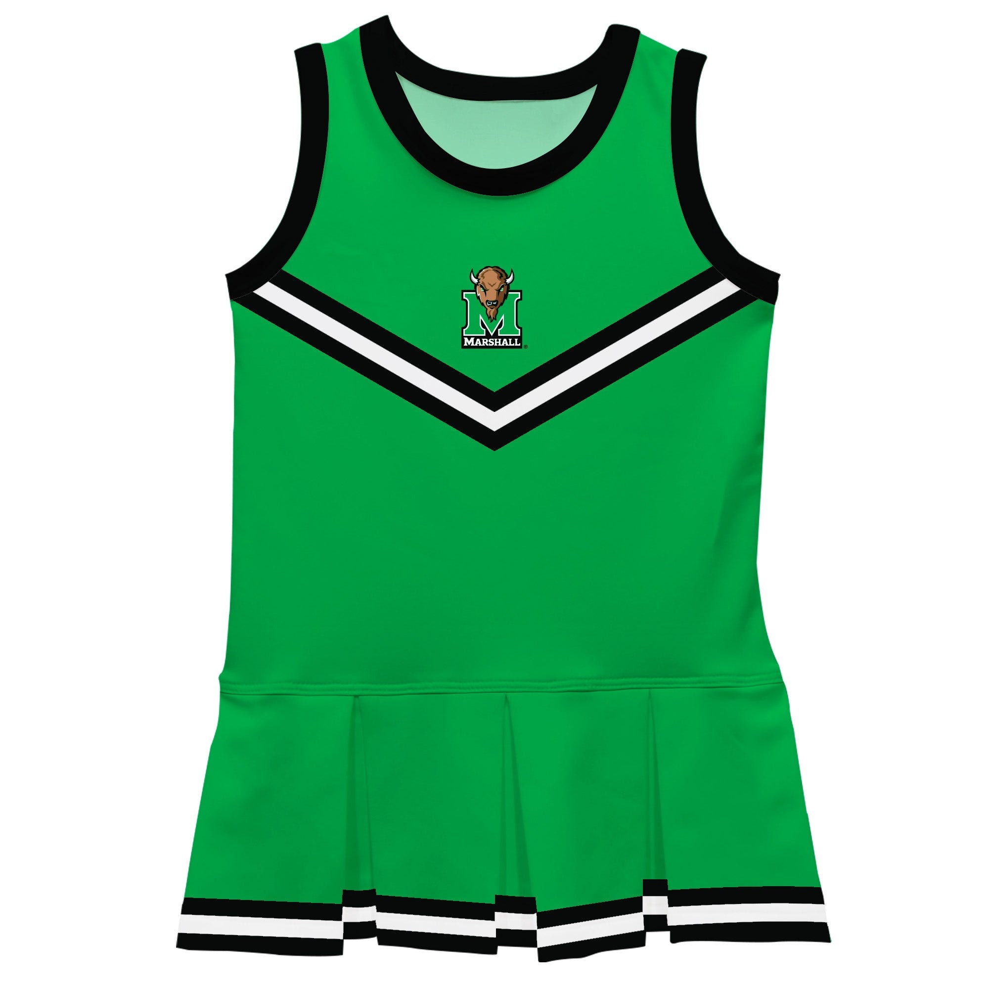 Marshall University Thundering Herd MU Vive La Fete Game Day Green Sleeveless Girl Cheerleader Dress
