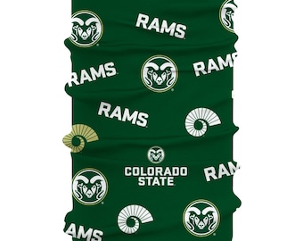 Colorado State Rams CSU Vive La Fete All Over Logo Game Day  Collegiate Face Cover Soft 4-Way Stretch Neck Gaiter