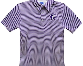 North Alabama Lions Embroidered Purple Stripes Short Sleeve Youth Polo Box Shirt