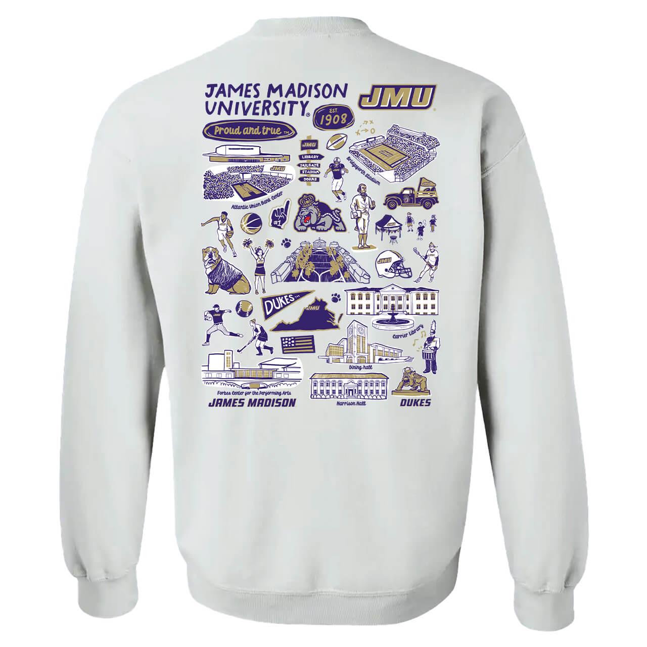 James Madison University Dukes Hand Sketched Artwork Purple 
