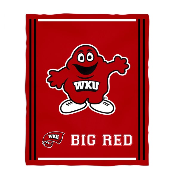 Western Kentucky Hilltoppers Vive La Fete Kids Game Day Red Plush Soft Minky Blanket 36" x 48" Mascot