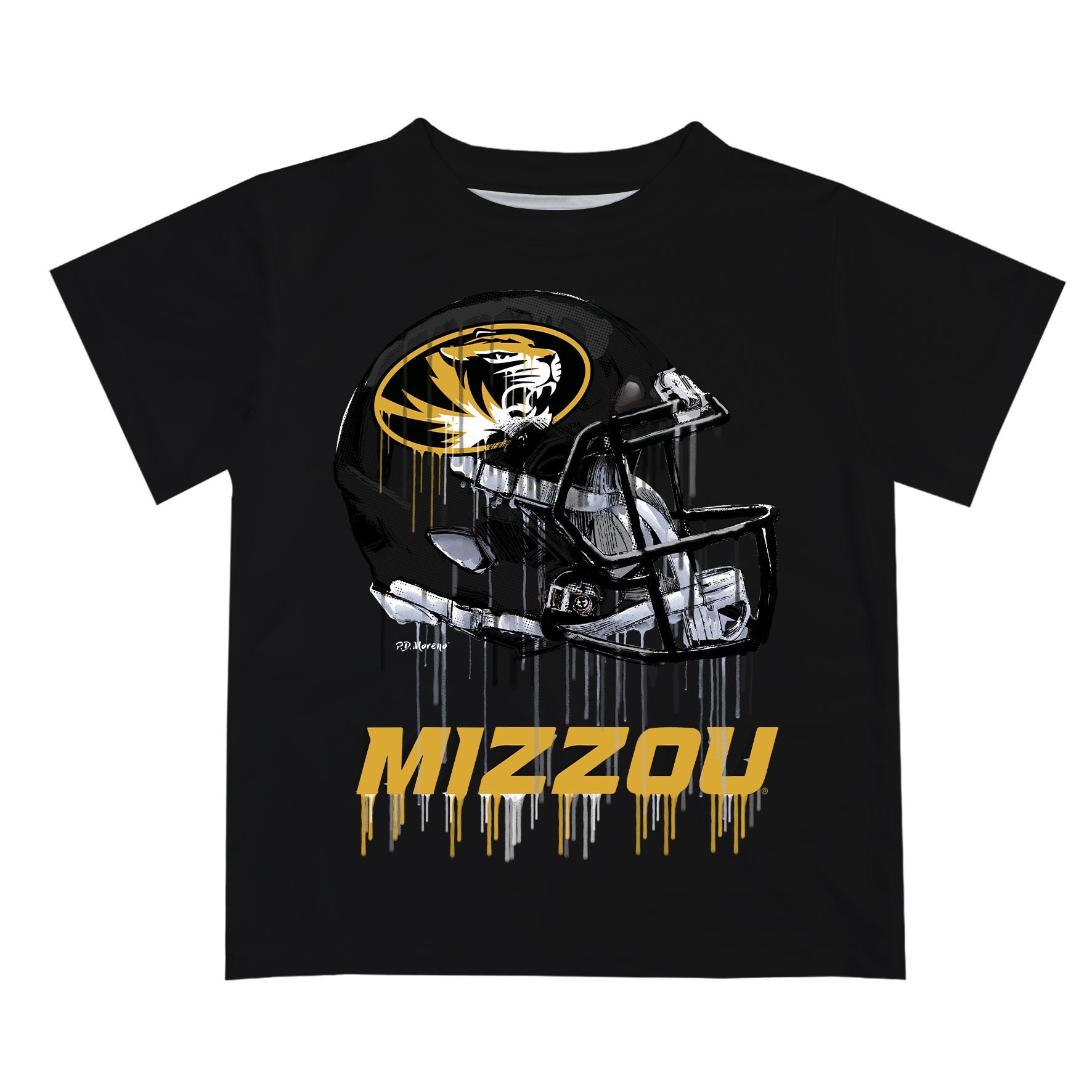 Missouri Tigers MU Original Dripping Football Helmet Black T
