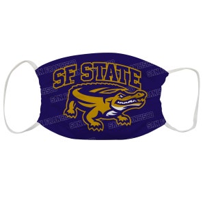 San Francisco State Gators Face Mask Purple All Over Logo