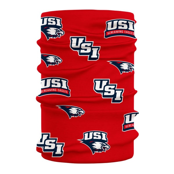 Southern Indiana Screaming Eagles USI Neck Gaiter Red All Over Logo