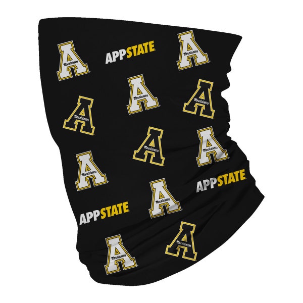 Appalachian State Mountaineers Neck Gaiter Black All Over Logo