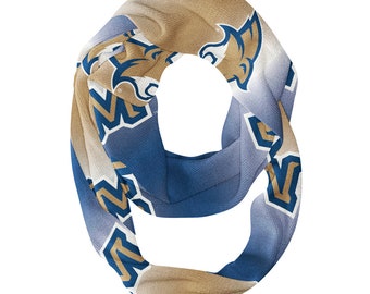 Montana State Bobcats Vive La Fete All Over Logo Game Day Collegiate Women Ultra Soft Knit Infinity Scarf