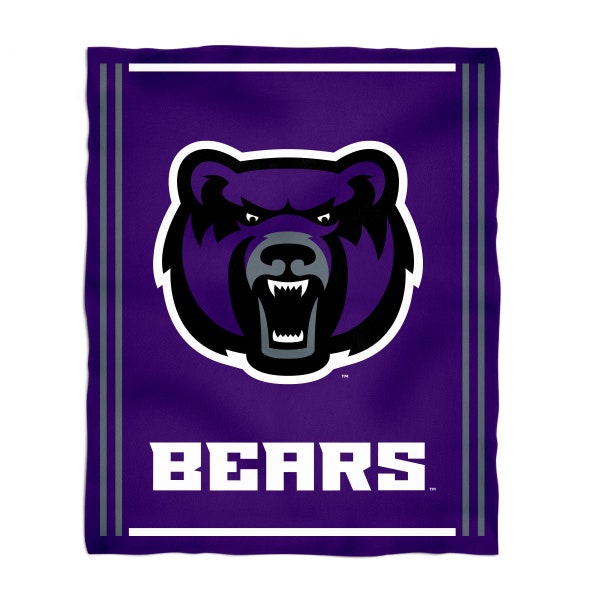 Central Arkansas Bears UCA Vive La Fete Kids Game Day Purple Plush Soft Minky Blanket 36" x 48" Mascot