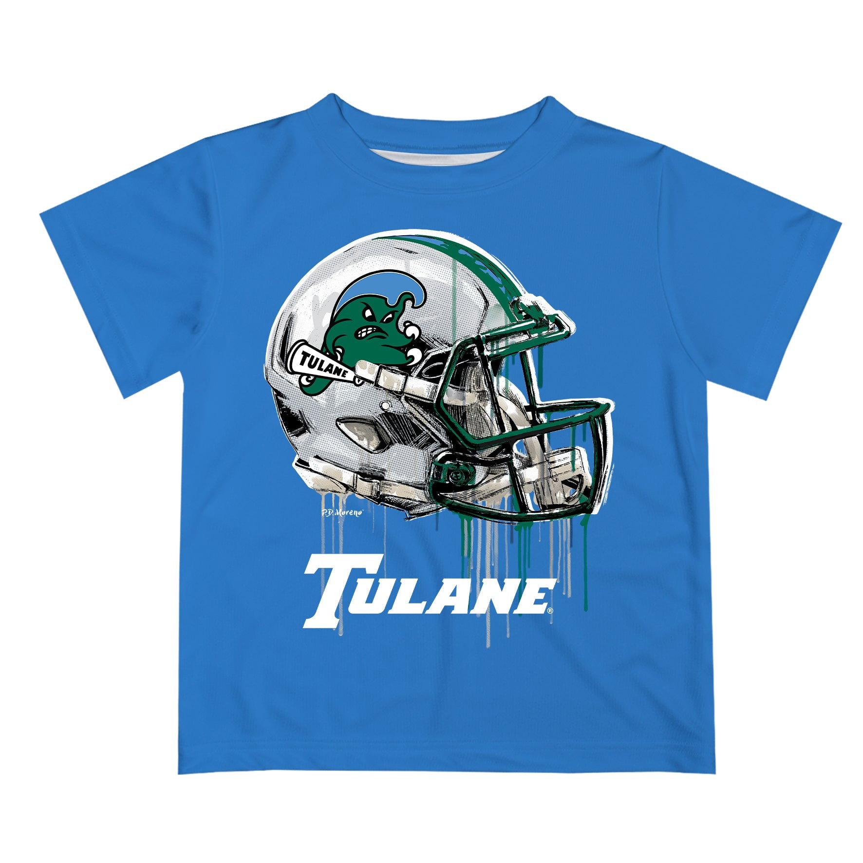 Discover Tulane Green Wave Original Dripping Football Helmet T-Shirt