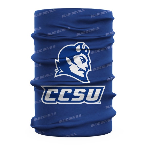 Central Connecticut State Blue Devils CCSU All Over Logo Collegiate Face Cover Soft 4 Way Stretch Neck Gaiter