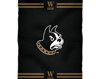 Wofford Stripes Black Fleece Blanket