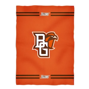 Bowling Green Falcons Vive La Fete Game Day Soft Premium Fleece Orange Throw Blanket 40" x 58" Logo and Stripes