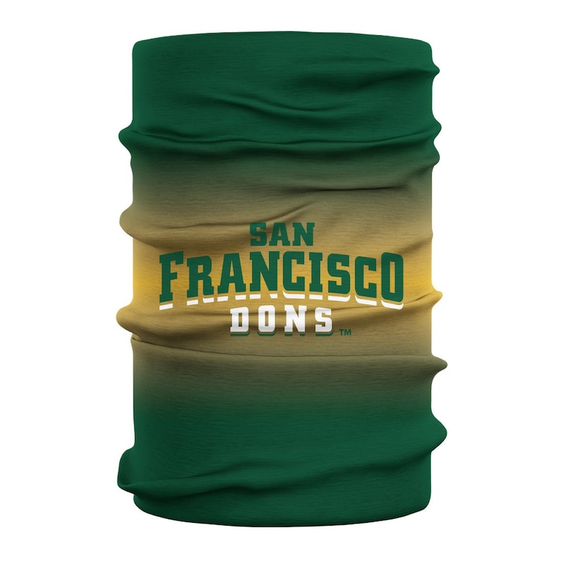 San Francisco Dons USF Vive La Fete Degrade Logo Game Day Collegiate Face Cover Soft 4-Way Stretch Neck Gaiter
